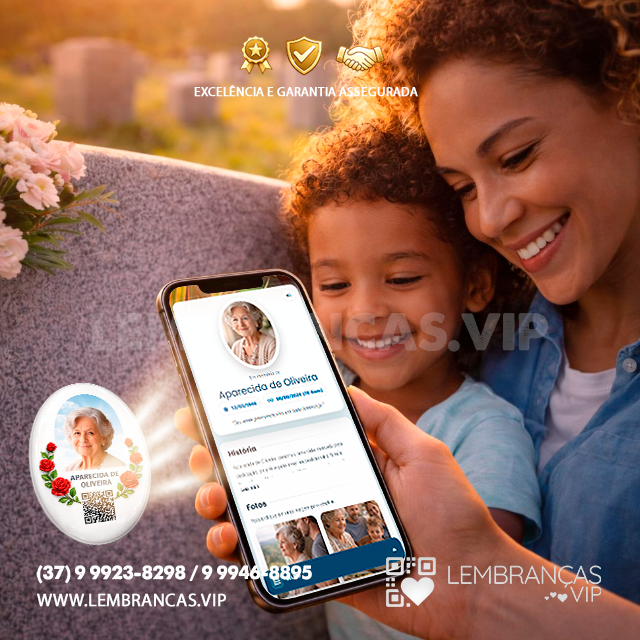 Memorial em Porcelana 13x18cm com QR Code - Imagem 2