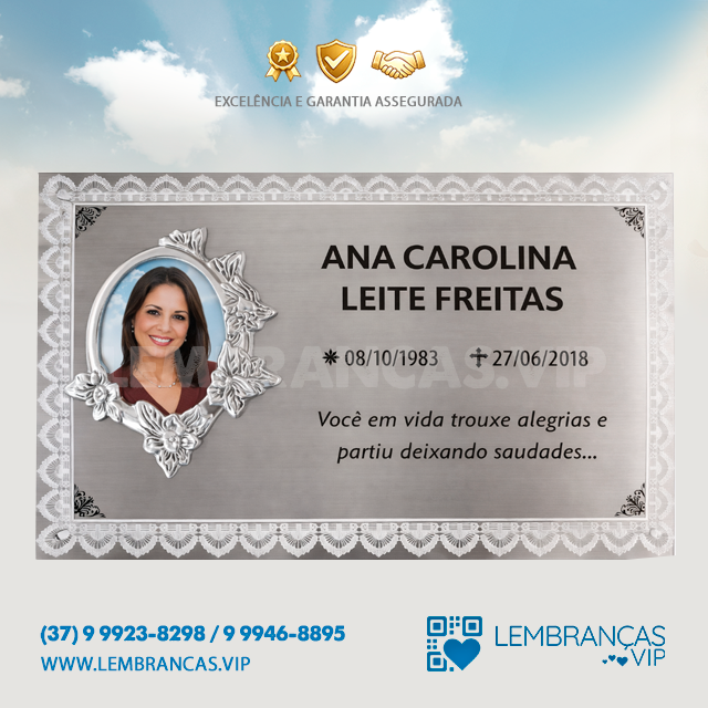 Placa em Aço Inox 20x30cm com Foto em Porcelana - Imagem 2