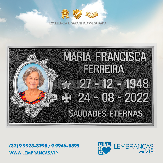 Placa em Alumínio 30x15cm com foto porcelana